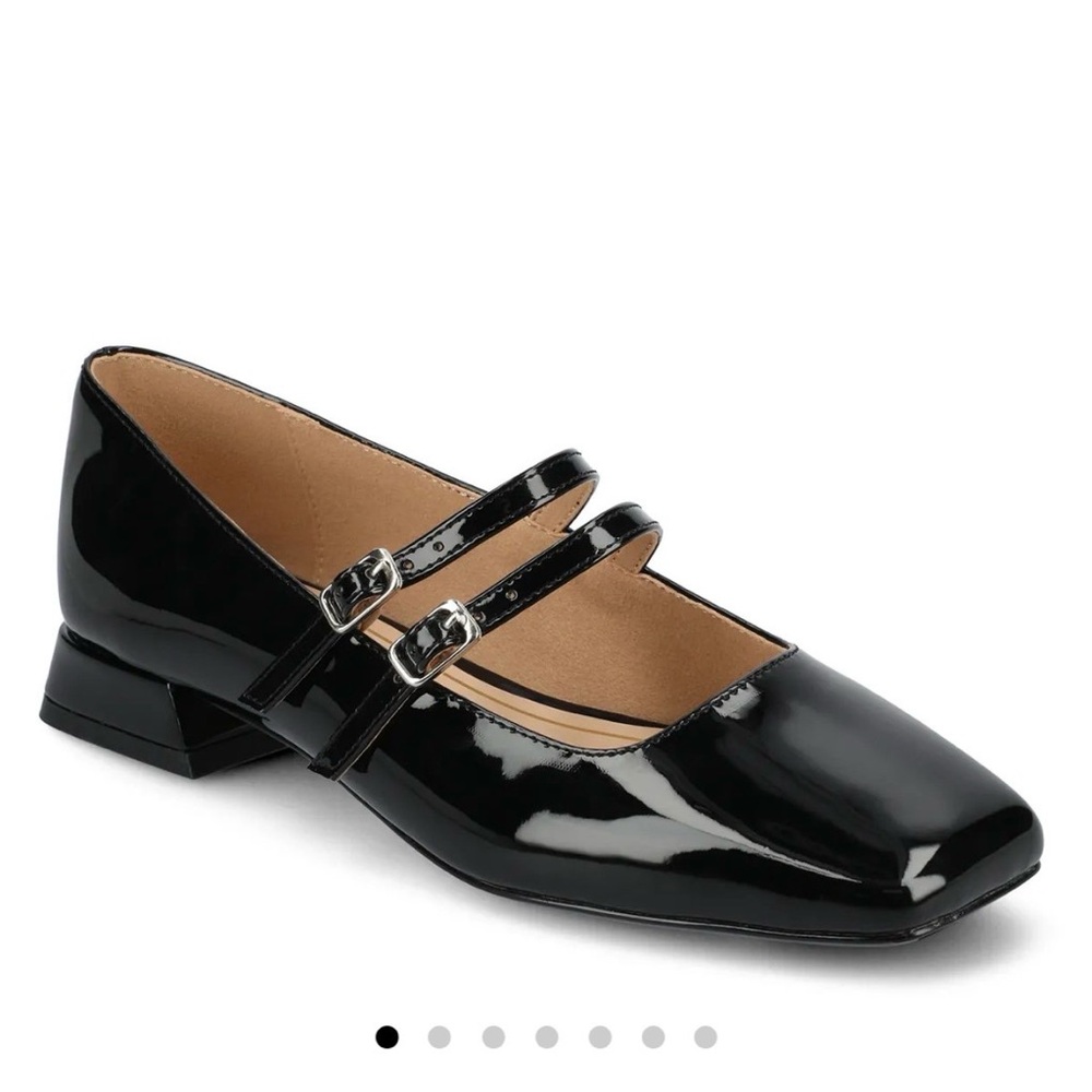 Black Patent Leather Mary Jane Block Heels
